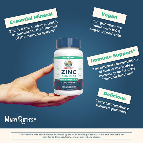 Zinc Gummies by MaryRuth's | Zinc Supplements | Immune Support Supplement | Essential Mineral | Pectin Based | Overall Health & Wellness | Ages 14...