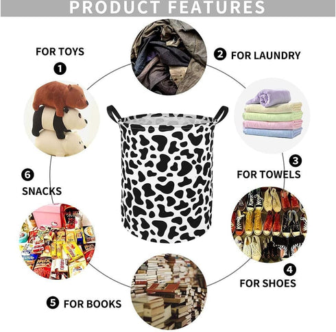 Laundry Hamper Toys Box Storage Bins Canvas Waterproof Collapsible Clothes Organizer Basket with Handle Freestanding Large Cute Light Weight for H...