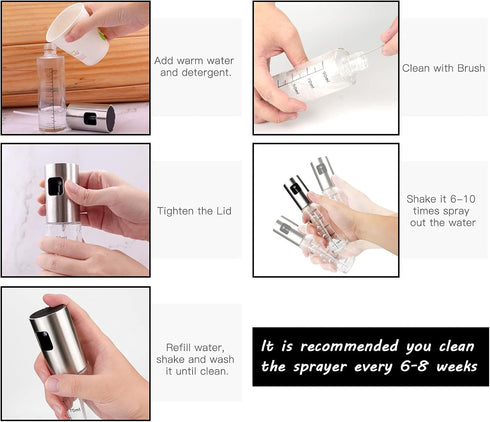 Olive Oil Sprayer for Cooking, 100ml Oil Spray Bottle, Portable Glass Oil Mister for BBQ, Air Fryer, Baking, Roasting, Grilling, Kitchen Gadgets...