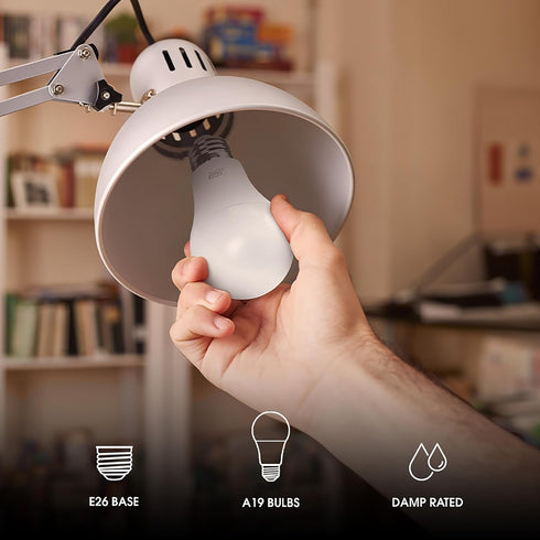 Feit Electric A19 LED Light Bulb, 60W Equivalent, Dimmable, 800 Lumens, E26 Med Base, 5000K Daylight, 90 CRI, 8.8W Standard Glass Filament Lightin...