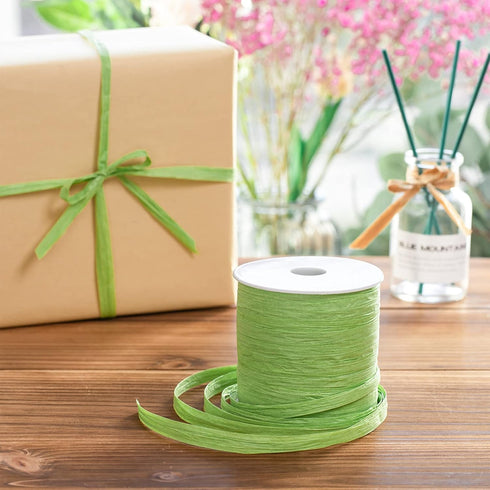 Whaline 229 Yards Christmas Raffia Paper Ribbon Craft Packing Paper Twine for Festival Gifts, DIY Decoration and Weaving, Christmas 1/4 inch Width...