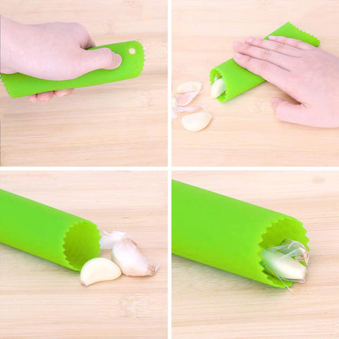Garlic Press Rocker, Stainless Steel Garlic Mincer Crusher Professional Kitchen Gadgets Garlic Chopper with Ergonomic Handle, Silicone Garlic Peel...