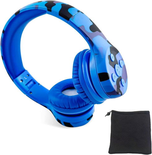 Toddler Headphones Wireless,Kids camo Bluetooth Headphones, 15 Hours Play time, 93db Foldable with Built-in Mic for Cell Phones TV Tablet Network ...
