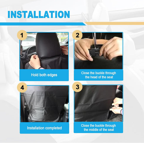2 Pack Car Kick Mats Back Seat Protector, Seat Back Protector for Vehicles to Protect from Dirt, Mud and Scratches, Fits Most SUVs and Vans, Water...