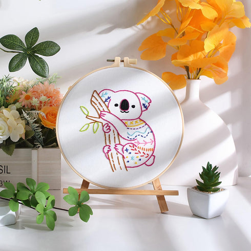 Louise Maelys Embroidery Kit for Beginners Adults, koala pattern Practice kit,Starters cross stitch kit including embroidery hoop, cloth,needles, ...