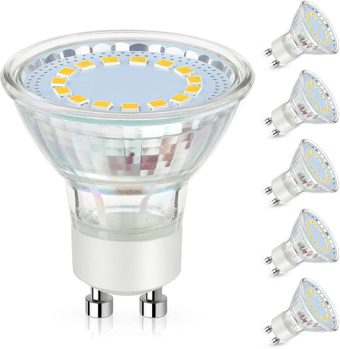GU10 LED Light Bulb, 50 Watt Halogen Equivalent, Soft White 3000K 450LM Non-Dimmable 4W LED Replacement Recessed Track Lighting, 5-Pack...