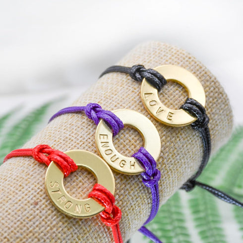 5Pack Metal Stamping Kit Brass Washer Bracelet Blanks 14ga. for Handmade Personalized Name Cuff Bracelets Jewelry Making(Purple)...