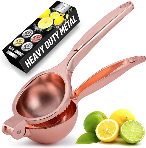 Zulay Kitchen Handheld Lemon Squeezer - Heavy Duty Citrus Juicer & Lemon Juicer Hand Press With Curved Handle - Manual Lemon Lime Squeezer & Metal...
