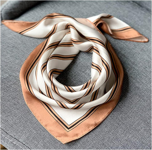 Aufeel 100% Real Mulberry Silk Women Small Square Neck Scarfs 21" Lightweight Headscarf Printed Neckerchief Gift Packed...