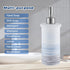 Ceramic Soap Dispenser Blue for Bathroom Kitchen Countertop, Blue and White Hand Soap Dispenser 10oz Bottle Refillable with 304 Stainless Steel Pu...