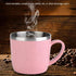 220ml Pink Coffee Cup, Stainless Steel Insulated Pot Coffee Mug with Handle for Water Coffee Juice Milk, Home, School, Outdoor(Pink)...
