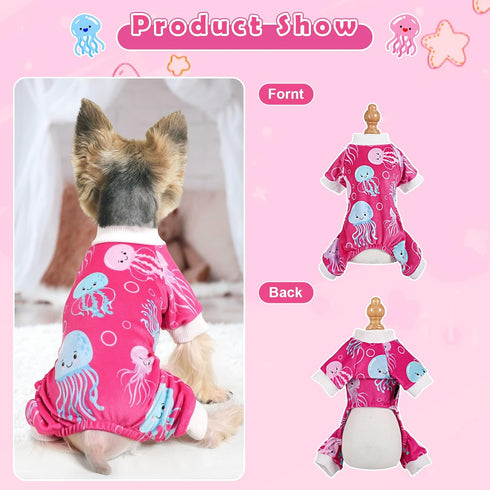 Fall Dog Clothes Dog Pajamas for Small Dogs Girl Boy Super Soft Cute Dog Sweater Pjs Winter Warm Puppy Onesie Pet Clothing Stretchable Jumpsuits D...