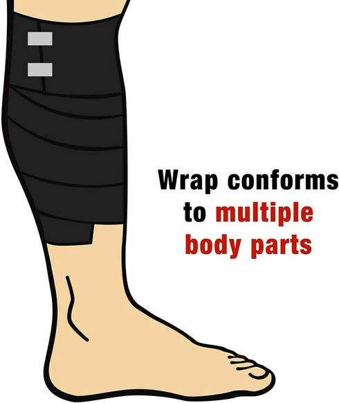 ACE 4 Inch Elastic Bandage with with Clips, Black, Great for Leg, Shoulder and More, 1 Count...