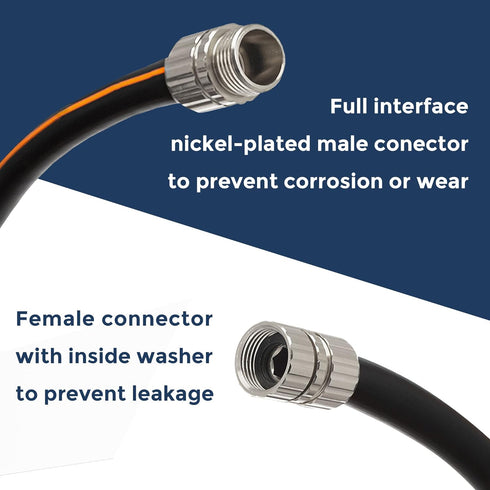 Giraffe Tools Leader Hose 5 ft, 5/8" Rubber Water Hose with Custom Length, Heavy Duty, No Kink, Flexible Garden Hose with Male to Female Fittings ...