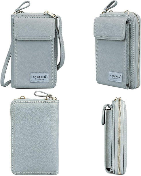 Women Crossbody Cell Phone Bag Small Shoulder Purse Leather Travel RFID Card Slots Wallet Case Handbag Phone Pocket Baggap Clutch for iPhone 11 Se...