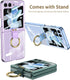 SHIEID Samsung Z Flip 5 Case with Ring, Galaxy Z Flip 5 Case with Screen Protector Electroplating Border Design Protective Cover for Samsung Galax...