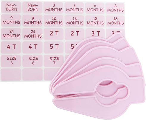 Baby Buddy Closet Organizers, Newborn Essential and Nursery Must Have to Easily Divide Baby Clothes from Newborn to Size 8, Pink, Set of 10...