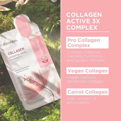 Mediheal Official Best Korean Sheet Mask - Collagen Essential Face Mask 4 Sheets Lifting and Firming For All Skin Types...