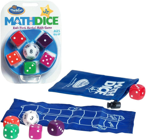 ThinkFun Math Dice Junior Game - Engaging Math Skills Builder | Perfect for Kids Aged 6+ | Aids in Mental Agility | Toy of the Year Nominee...