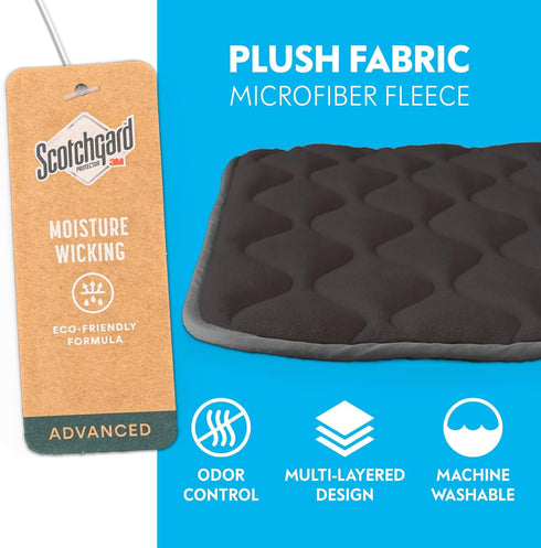 Paw Inspired Washable Padded Crate Mats for Dogs | 29” x 18” Pad, Fits 30-inch Kennels | Leakproof, Waterproof Bottom, Plush Pet Beds (Gray)...