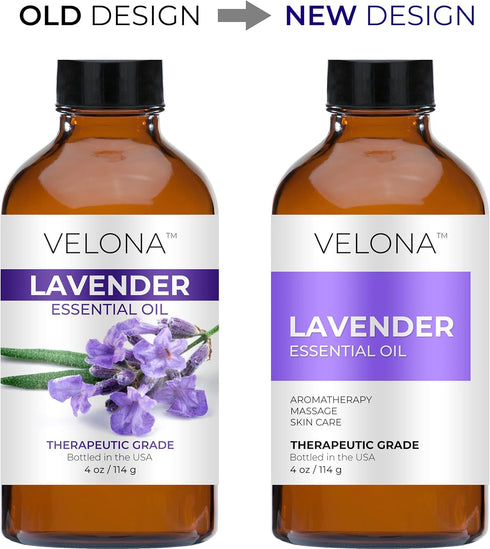 velona Lavender Essential Oil by Velona - 4 oz | Therapeutic Grade 100% Pure and Natural | for Aromatherapy Diffuser, Massage, Skincare, Haircare,...