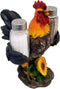 DWK 8-inch Spice to Crow About Country Rooster Salt and Pepper Shaker Figurine Display Holder Kitchen and Dining 3-Piece Set...