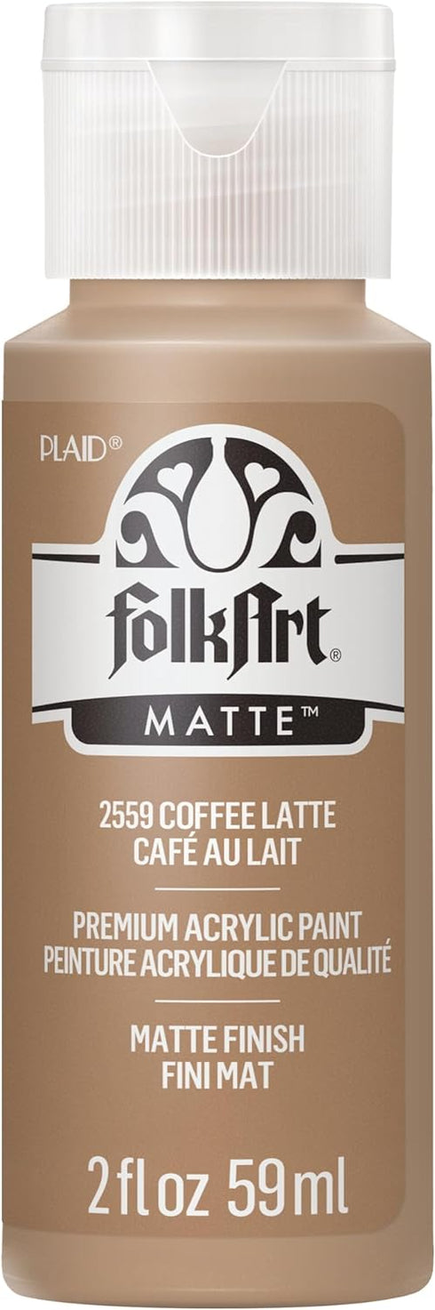 FolkArt Acrylic Paint in Assorted Colors (2 oz), 2559, Coffee Latte...