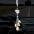 Frienda Bling Heart Diamond Car Accessories for Women, Crystal Car Rear View Mirror Charms Car Decoration Valentine's Day Gifts Lucky Hanging Inte...