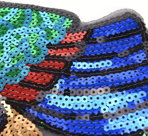 2 Pack Colorful Sequins Peacock Patch Iron On/Sew on Embroidered Applique Patch Craft Fashion Accessories for DIY Clothes...