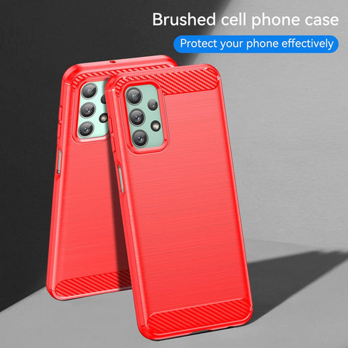 M MAIKZI Cellular Phone Case for Samsung Galaxy A23, Red Brushed TPU, with HD Screen Protector...