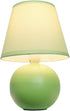 Simple Designs LT2008-GRN Mini Ceramic Globe Matching Fabric Shade Table Lamp, Green...