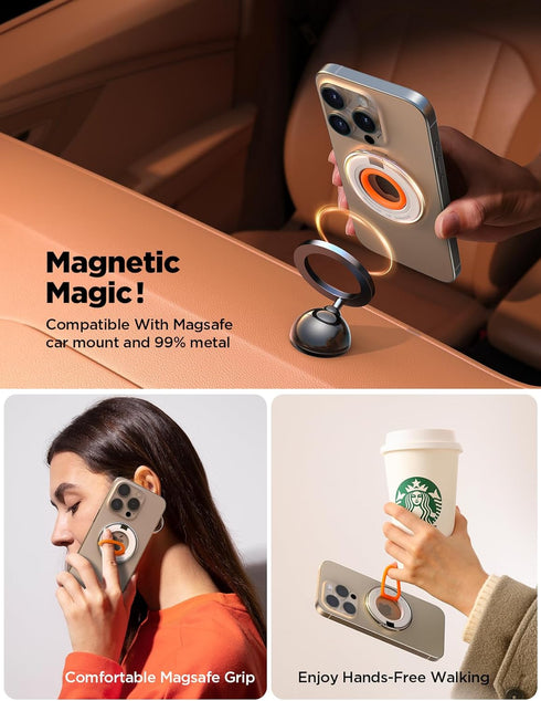 JOYROOM for Magsafe Phone Grip Holder Kickstand Magnetic Phone Ring Holder Stand for Magsafe Phone Ring Camera Snap for iPhone 15 14 13 12/Pro/Max...