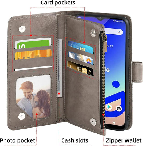 Asuwish Phone Case for Visible Midnight Wallet Cover with Tempered Glass Screen Protector and Flower Leather Flip Credit Card Holder Stand Folio P...