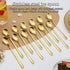 Gold Long Handle Iced Tea Spoons Set of 12 Pieces, Titanium Plating Gold Stainless Steel Teaspoons, Stirring Bar Spoon, Coffee Spoon, Ice Cream Sp...