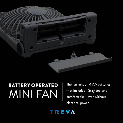 Treva 5-Inch USB And Battery Powered Desk Fan With Two Cooling Speeds And Adjustable Tilt Small Fan USB Fan Cubicle Accessories Durable and Long L...