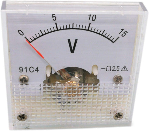 DC 0-15V Square Analog Volt Pointer Needle Panel Meter Voltmeter 91C4...