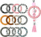 Stiesy 12 Pcs 12 Styles Animal Skin Printed Silicone Beads Ring Beadable O Ring 65mm Soft Silicone Focal Beads Bulk for Keychain Home Hanging Orna...