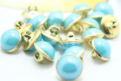 120pcs Pearl Buttons 10mm Small Pearl Half Resin Dome Cap Copper Base Buttons for Crafting Sewing Scarpbooking Scarf and Clothes,Mixed Color(Color...