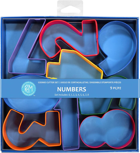 R&M International Numbers 3" Cookie Cutters, Assorted Colors, 9-Piece Set...