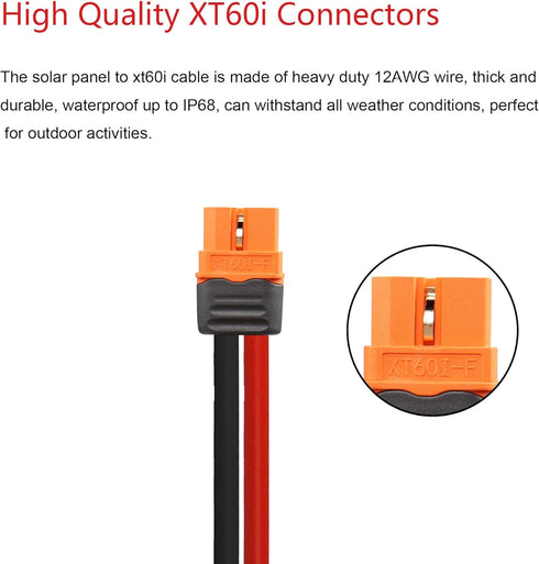 CERRXIAN 16.4FT/5M 12AWG Solar Panel Connector to XT60i Female Solar Panel Power Cable for Solar Panel,RV Portable Power Station,Portable Power St...