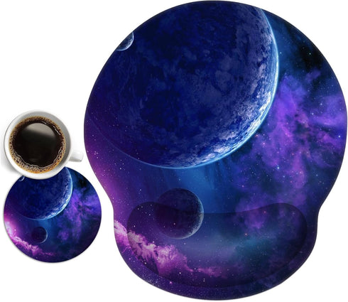 DINKY Ergonomic Mouse Pads, Cute Mouse Pad with Wrist Rest Support Gel, Non-Slip PU Base Mouse Mat with Memory Foam for Home, Office and Gaming, E...
