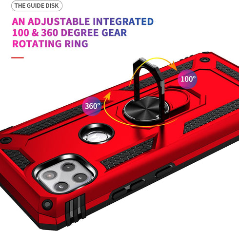 Military Grade Drop Impact for Moto One 5G Ace Case Motorola One 5G Ace G 5G Case 360 Metal Rotating Ring Kickstand Holder Armor Heavy Duty Shockp...