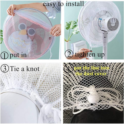 2 Pack 16" Fan Cover,Washable Pedestal Fan Dustproof Cover,Protect Kid Children Baby Finger Net Fan Mesh Cover,Summer Home Fan Safety Dust Cover,P...