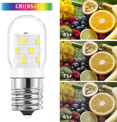 LED Microwave Light Bulbs Over Stove Appliance 3W Replacement for 40W Halogen Bulb for Refrigerator, Range Hood E17 Intermediate Base,No Flicker,D...
