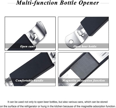 3 Pieces Magnetic Bottle Openers Can Opener Classic Beer Opener Stainless Steel Small Bottle Opener Can Tapper with Magnet for Camping and Traveli...