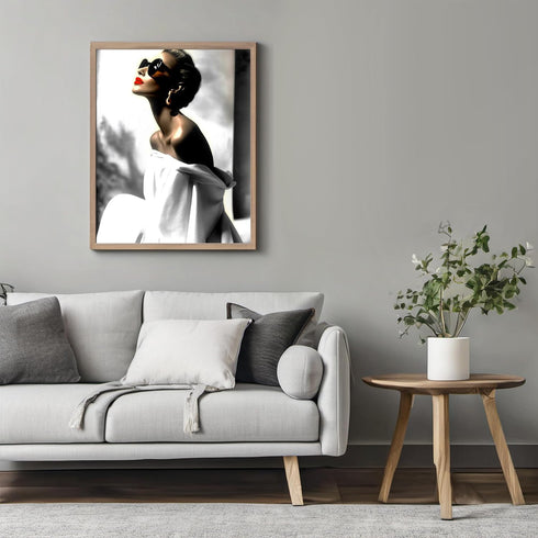 Posterizer 1 pcs-girly chic classic beauty-red lips and sunglasses 4-Photography Art Gift for Women, Fashionistas, Designer Fashion Fans Decor fo...