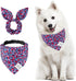 E-Clover Dog Collar Bandana Girl & Matching Scrunchie Set Heart Dog Collars Pet Accessories Adjustable for Small Dogs Puppy Owner Valentines Pink...