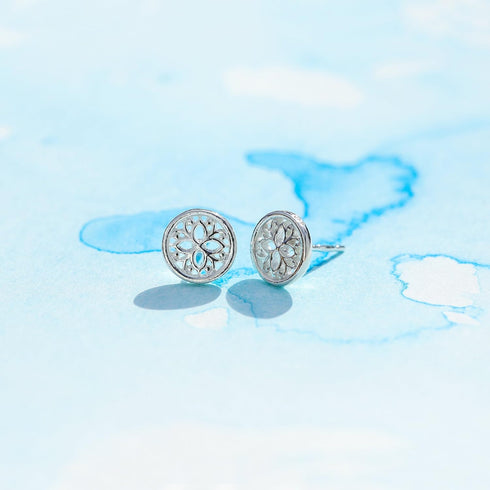 Boma Jewelry Sterling Silver Lotus Flower Stud Earrings...