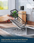 Consumest Sponge Holder for Kitchen Sink - Sink Caddy Kitchen Sink Organizer with Removable Drip Tray for Countertop Dish Soap Dispenser Brush Sto...