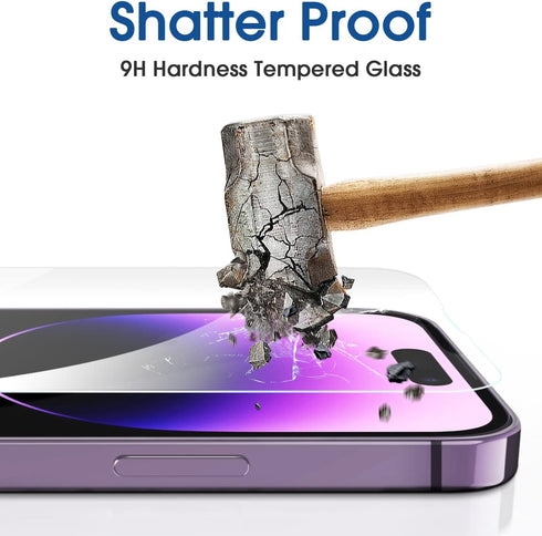 amFilm OneTouch Glass Screen Protector for iPhone 14 Pro 6.1 Inch 2022 with Camera Lens Protector, Easiest Installation, Dynamic Island Compatible...